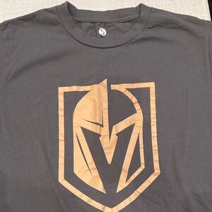 Men's NHL Vegas Golden Knights Dark Gray Tee with Gold Graphic Size S and M